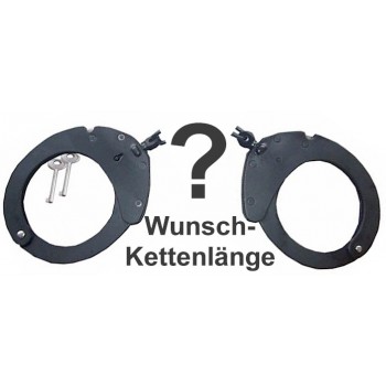 CLEJUSO - Handschellen Nr.12A Schwarz Wunschkettenlänge rostfrei